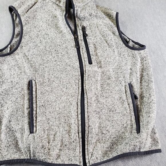 Free Country Vest Mens Medium Gray Fleece Sleeveless Full Zip - Picture 5 of 9